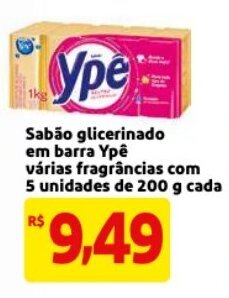Mercado Extra Sabao glicerinado em barra Ype varias fragrancias com 5 unidades de 200g cada oferta