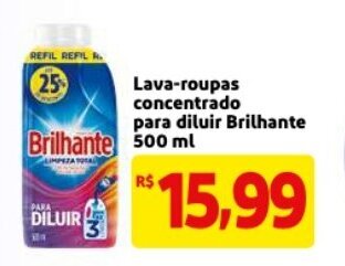 Mercado Extra Lava-roupas concentrado para diluir Brilhante 500ml oferta