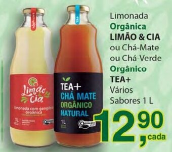 Supermercados Mundial Limonada Organica Limao & Cia, Organico Tea+ 1L oferta