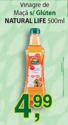 Supermercados Mundial Vinagre de Maca s/ Gluten Natural Life 500ml oferta