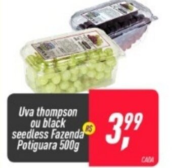Uva Thompson ou Black seedless Fazenda Potiguara 500g