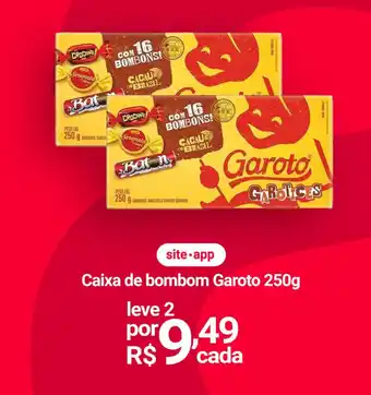 Lojas Americanas Caixa de bombom Garoto 250g oferta