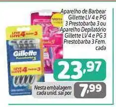 Aparelho De Barbear Gillette Lv 4 E Pg 3 Prestobarba 3 Ou Aparelho Depilatório Gillette Lv 4 E Pg 3 Prestobarba 3 Fem.