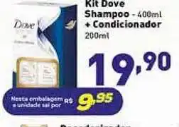 Kit Dove Shampoo 400ml + Condicionador 200ml