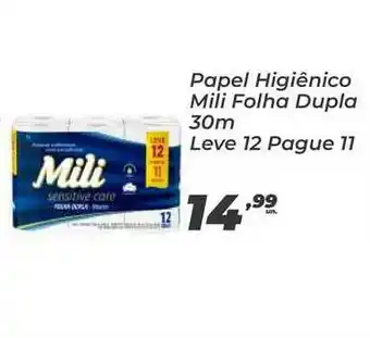Peruzzo Papel Higiênico Mili Folha Dupla 30m Leve 12 Pague 11 oferta