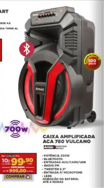 Caixa Amplificada Aca 780 Vulcano