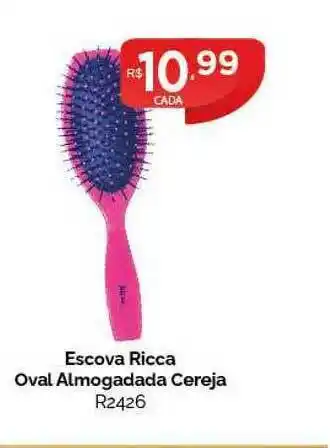 Escova Ricca Oval Almogadada Cereja R2426