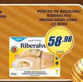 Postas De Bacalhau Riberalves Dessalgado Cong. 800g
