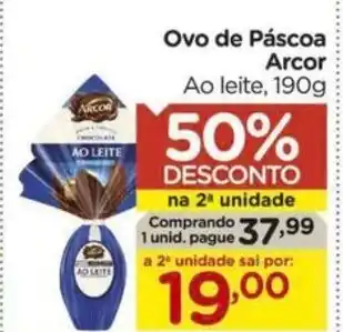 Carrefour Ovo de Páscoa Arcor Ao leite, 190g oferta