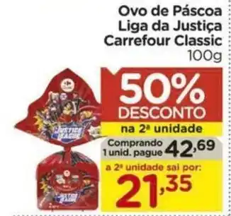 Carrefour Ovo de Páscoa Liga da Justiça Carrefour Classic 100g oferta