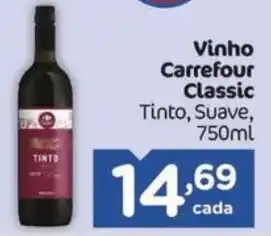 Carrefour Vinho Carrefour Classic Tinto, Suave, 750ml oferta