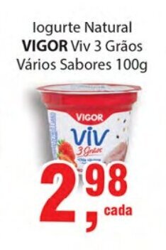 Supermercados Mundial Iogurte Natural Vigor 100g oferta