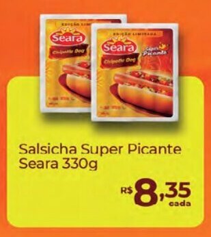 Supermercados Mundial Salsicha Super Picante Seara 330g oferta