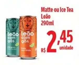 Supermercados Mundial Matte ou Ice Tea Leao 290ml oferta