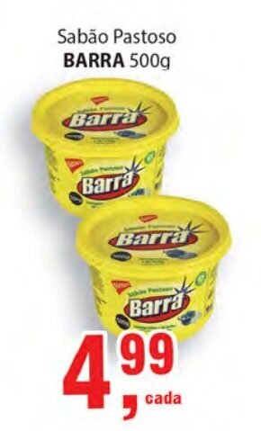 Supermercados Mundial Sabao pastoso Barra 500g oferta