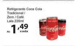 Super Luna Refrigerante Coca Cola Tradicional Zero Café Lata 220ml oferta