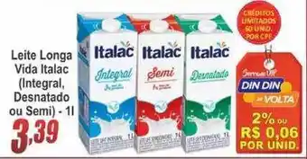 Serrano Supermercado Leite Longa Vida Italac (integral, Desnatado Ou Semi) oferta