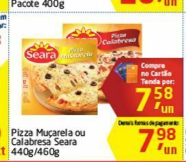 Tenda Atacado Pizza muçarela ou calabresa seara oferta