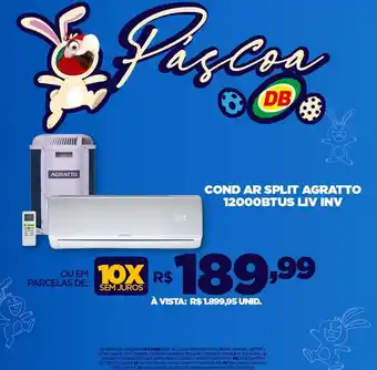 DB Supermercados COND AR SPLIT AGRATTO 12000BTUS LIV INV oferta