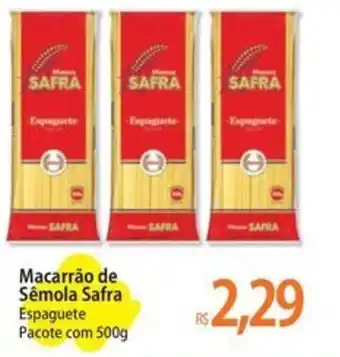 Macarrão de Sêmola Safra Espaguete Pacote com 500g