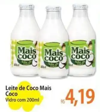 Atacadão Leite de Coco Mais Coco Vidro com 200ml oferta