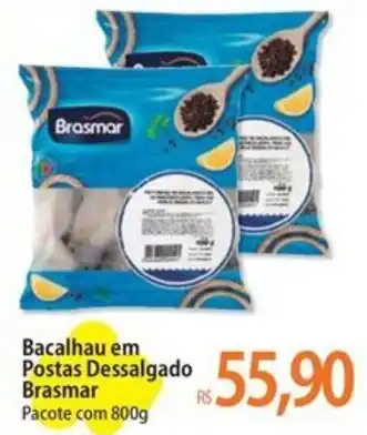 Bacalhau em Postas Dessalgado Brasmar Pacote com 800g