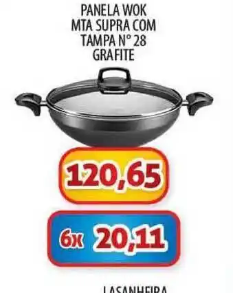 Panela Wok Mta Supra Com Tampa N° 28 Grafite