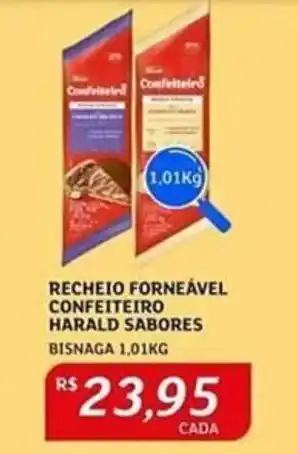RECHEIO FORNEÁVEL CONFEITEIRO HARALD SABORES BISNAGA 1,01KG