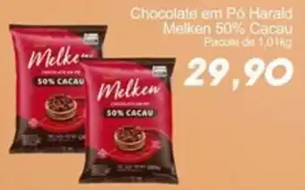 Chocolate em Pó Harald Melken 50% Cacau Pacote de 1.01kg