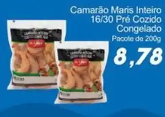 Villefort Atacadista Camarão Maris Inteiro 16/30 Pré Cozido Congelado Pacote de 200g oferta