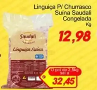 Villefort Atacadista Linguiça P/ Churrasco Suína Saudali Congelada Kg oferta