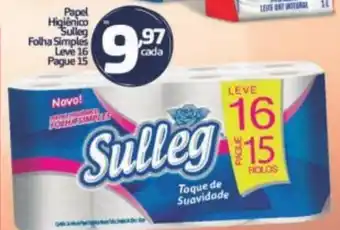 Papel Higienico Sulleg Folha Simples leve 16 pague 15