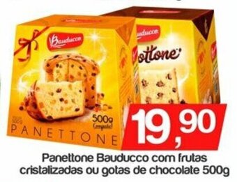 Supermercados Gricki Panettone Bauducco com frutas cristalizadas ou gotas de chocolate 500g oferta
