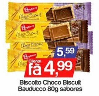 Supermercados Gricki Biscoito Choco Biscuit Bauducco 80g sabores oferta