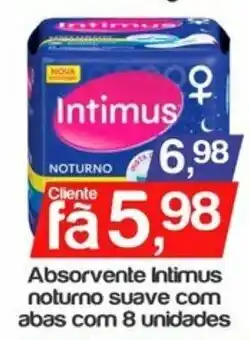 Absorvente Intimus noturno suave com abas com 8 unidades