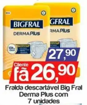 Fralda descartavel Big Fral Derma Plus com 7 unidades