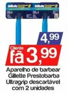 Aparelho de Barbear Gillette Prestobarba UltraGrip descartavel com 2 unidades