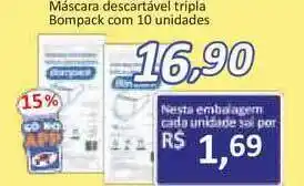 Supermercados Savegnago Máscara Descartável Tripla Bompack oferta