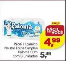 Papel Higiênico Neutro Folha Simples Paloma
