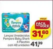 Lenços Umedecidos Pampers Baby Shark 4 Pacotes