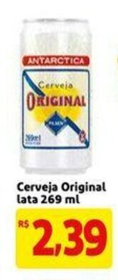 Extra Supermercado Cerveja Original lata 269ml oferta