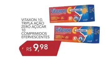 Supermercados Koch Vitaxon 1g Tripla Ação Zero Açúcar 10 Comprimidos Efervescentes oferta