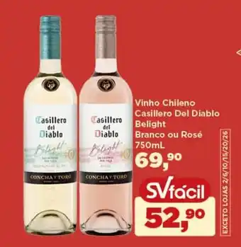 Vinho Chileno Casillero Del Diablo Belight Branco ou Rosé 750mL