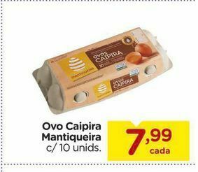 Ovo caipira mantiqueira c/ 10 unids.
