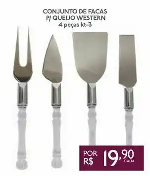 GBarbosa Conjunto de facas p/ queijo western 4 peças kt-3 oferta