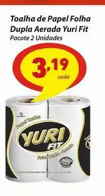 Toalha de papel folha dupla aerada yuri fit