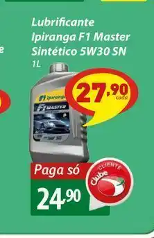 Lubrificante ipiranga f1 master sintético 5w30 sn 1l