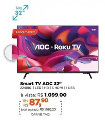 Lojas TaQi Smart TV AOC 32" oferta