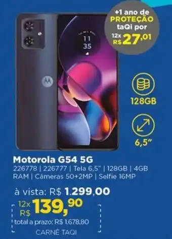 Lojas TaQi Motorola G54 5G oferta