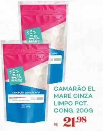 CAMARÃO EL MARE CINZA LIMPO PCT. CONG. 200G